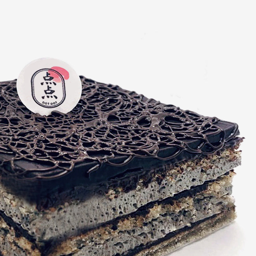 Black Sesame and Chocolate Layer Cake
